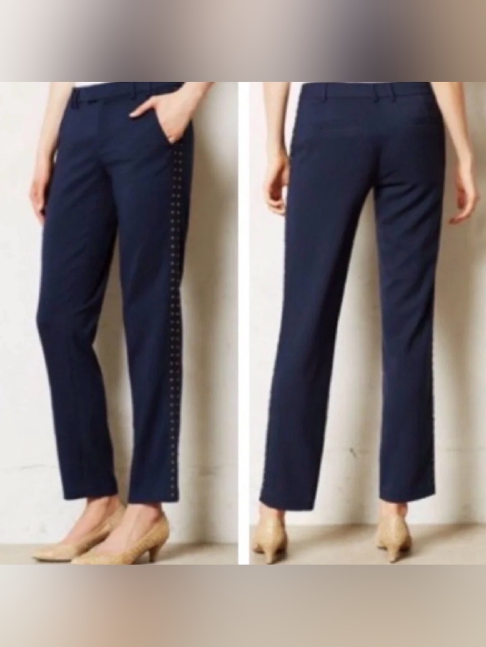 Cartonnier fancy navy loose trousers pants size 8 luxury